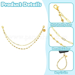 Brass Paperclip Chain & 304 Stainless Steel Link Chain  Phone Hand Strap Chains&nbsp;HJEW-YW00557