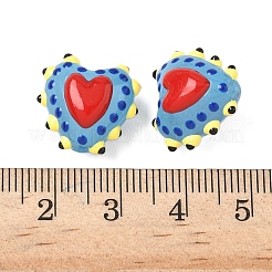 Baking Paint Glass Bumpy Beads Heart&nbsp;LAMP-V001-09E
