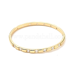 Clear Cubic Zirconia Hinged Bangle&nbsp;BJEW-J165-08G