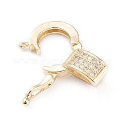 Brass Micro Pave Clear Cubic Zirconia Twister Clasps&nbsp;ZIRC-L097-021G