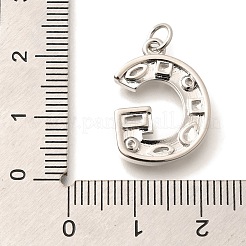 Brass Micro Pave Clear Cubic Zirconia Pendants&nbsp;KK-G521-01P-G