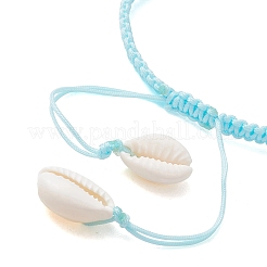 Adjustable Synthetic Turquoise & Natural Mixed Cowrie Shell & Alloy Charm Bracelets for Women&nbsp;BJEW-JB13548