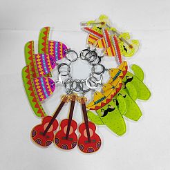 Cinco de Mayo Opaque Printed Acrylic Pendant Locking Stitch Markers&nbsp;HJEW-AB00177