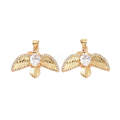 Brass Micro Pave Cubic Zirconia Pendants&nbsp;ZIRC-P106-49G-02