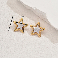201 Stainless Steel Plastic Star Stud Earrings&nbsp;BP6861