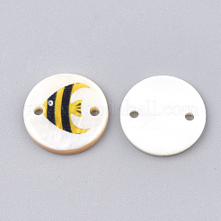 Printed Freshwater Shell Links connectors&nbsp;SHEL-S274-20B