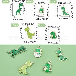 50Pcs 5 Style Alloy Enamel Pendants&nbsp;ENAM-NB0001-78-RS