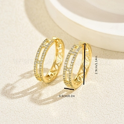 Hollow Brass Clear Cubic Zirconia Hoop Earrings&nbsp;OV8801