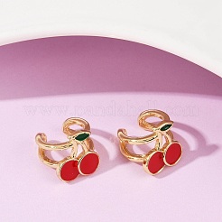 Brass Enamel Cuff Earrings&nbsp;EJEW-Q045-01G