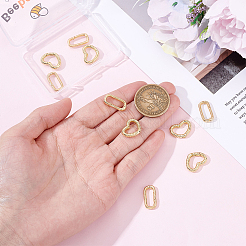 10Pcs 2 Styles Brass Spring Gate Rings&nbsp;KK-BBC0024-60