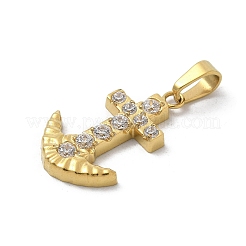 Ion Plating(IP) 304 Stainless Steel Micro Pave Cubic Zirconia Pendants&nbsp;STAS-Z107-07G