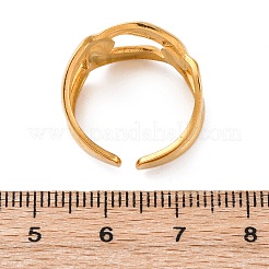 Oval 304 Stainless Steel Open Cuff Ring for Women&nbsp;RJEW-Z083-03G-03