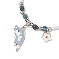 Natural Apatite Beads Braided Bead Bracelets&nbsp;BJEW-TA00621-02