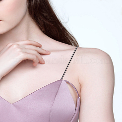 1 Pair Adjustable Brass Rhinestone Chain Non-slip Bra Straps&nbsp;DIY-LP0004-09B