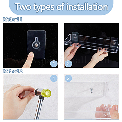 Rectangle Transparent Plastic Wall Hanger Holders with Baffle&nbsp;ODIS-WH0001-84