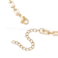Brass Rectangle Link Chains Necklaces for Women&nbsp;NJEW-JN05145-01