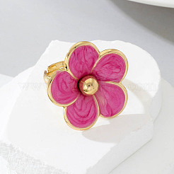 Flower Alloy Enamel Finger Rings for Women&nbsp;FS-WG5F22E-01