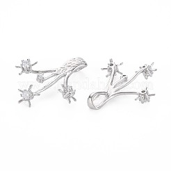 Brass Micro Pave Clear Cubic Zirconia Pendants&nbsp;KK-S356-720B