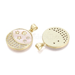 Brass Micro Pave Clear Cubic Zirconia Pendants&nbsp;KK-Q071-02G