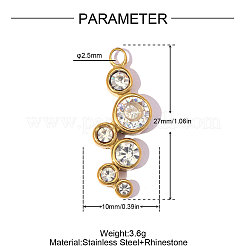 304 Stainless Steel with Crystal Rhinestone Pendants&nbsp;RB-OY001-08G