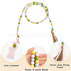 Wood Beads Pendant Decorations&nbsp;DIY-WH0888-777B-04