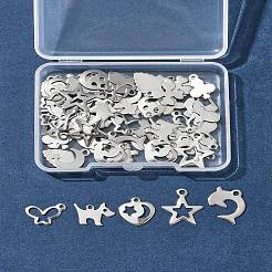 64Pcs 16 Styles Anti-Tarnish 201 Stainless Steel Charms&nbsp;STAS-FS0001-63