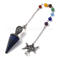 Natural Lapis Lazuli Pointed Hexagonal Cone Dowsing Pendulums&nbsp;G-Q184-03D-AS