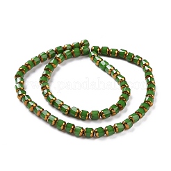 Electroplated Glass Imitation Jade Beads Strands&nbsp;GLAA-P003-C04