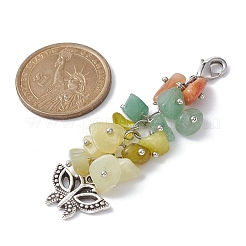 Alloy Charms & Natural Gemstone Chips Beaded Pendant Decoration&nbsp;HJEW-JM01208