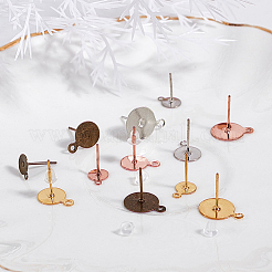 Brass Stud Earring Settings&nbsp;KK-PH0035-72