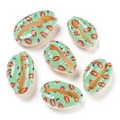 Printed Natural Shell Beads&nbsp;BSHE-G037-01