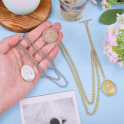 6Pcs 2 Styles Brass Oval Locket Pendant Decotations&nbsp;HJEW-CA00064
