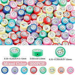 200Pcs Printed Handmade Polymer Clay Beads&nbsp;CLAY-PA0001-54