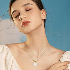 Natural Quartz Crystal Faceted Perfume Bottle Pendant 304 Stainless Steel Cable Chain Necklaces&nbsp;NJEW-WH0002-268E