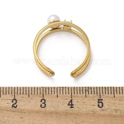 304 Stainless Steel Cubic Zirconia Cuff Rings for Women&nbsp;RJEW-D302-02G-03