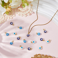 45Pcs 3 Colors Brass Enamel Charms&nbsp;KK-BBC0023-04