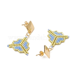 MIYUKI Delica Beads & 304 Stainless Steel Dangle Stud Earrings&nbsp;EJEW-MZ00418-02