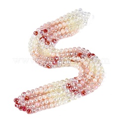 Electroplate Imitation Jade & Opaque & Transparent Glass Beads Strands&nbsp;EGLA-Q135-8MM-A14