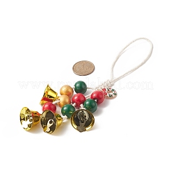 Christmas Theme Schima Wood Beaded Pendant Decorations&nbsp;HJEW-JM00925