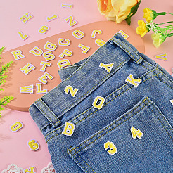 36Pcs 2 Sets 2 Styles Letter A~Z & Number 0~9 Polyester Embroidery Sew On Patches Sets&nbsp;PATC-TA0001-55D