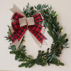 1Pc Christmas Linen Big Bowknot Decorations&nbsp;AJEW-CN0005-55A