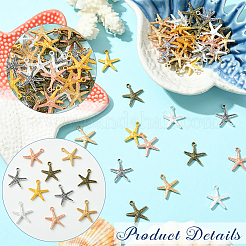 60Pcs 6 Colors Tibetan Style Alloy Pendants&nbsp;FIND-SC0016-86