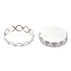 Non-Tarnish 304 Stainless Steel Cabochon Settings&nbsp;STAS-Y001-09E-P