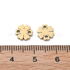 304 Stainless Steel Laser Cut Flower Connector Charms&nbsp;STAS-M111-12G-02