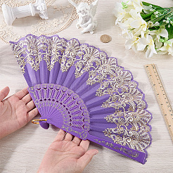 Plastic Folding Fan&nbsp;AJEW-WH20018-65A