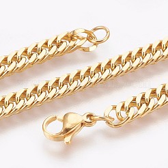 Ion Plating(IP) 304 Stainless Steel Curb Chain Bracelets&nbsp;BJEW-P235-13G