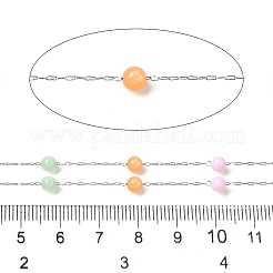 304 Stainless Steel Cable Chains with Dyed Shell Beads&nbsp;STAS-B067-04A-03