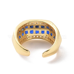 Cubic Zirconia Multi Lines Open Cuff Ring&nbsp;RJEW-P035-08G-07