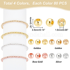 320Pcs 4 Style Brass Solid Beads&nbsp;KK-PH0009-18
