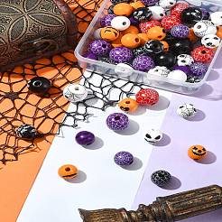 Printed Wood European Beads&nbsp;WOOD-FS0001-30